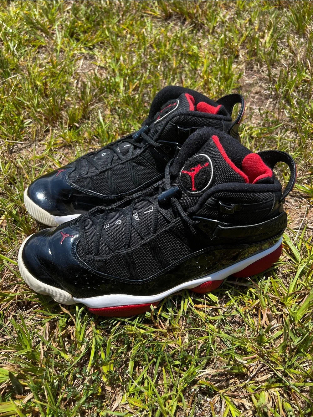 CLEAN Air Jordan size 10.5 Bred 6 Rings Red shoes